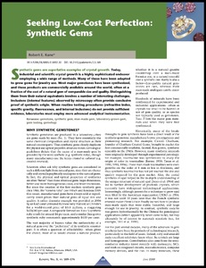 Seeking low-cost perfection: Synthetic gems